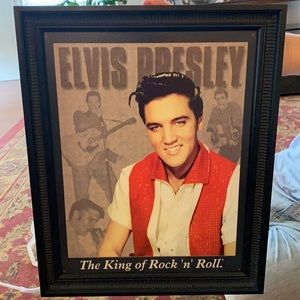 Framed Elvis Presley tin framed.